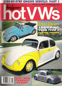 DUNE BUGGIES & HOT VW'S 1987 NOV - DROP A BUS, DOOR HINGE REPAIRS, EXHAUST TEST
